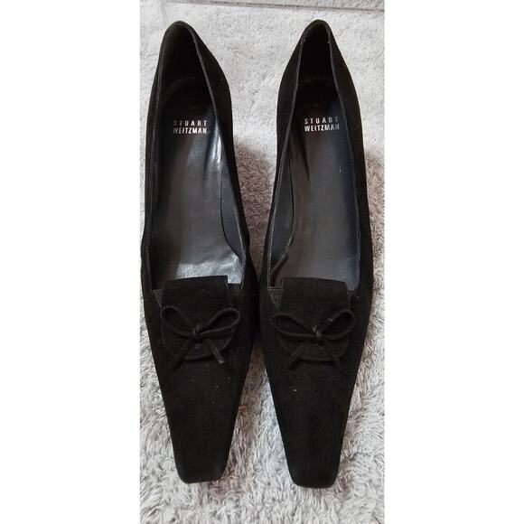 NEW Circa Joan & David Sz 8 Black Suede Leather Kitten Heel Pumps Tassels WITCH - Picture 1 of 6